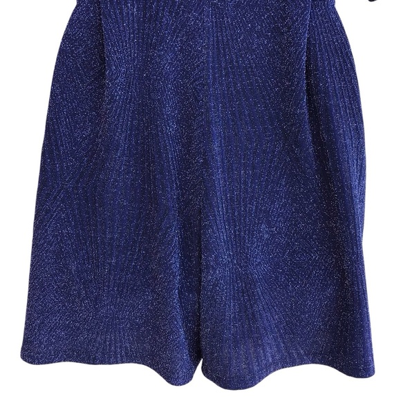 Mi Ami Navy Blue Shimmer Romper Size Medium - Picture 7 of 10